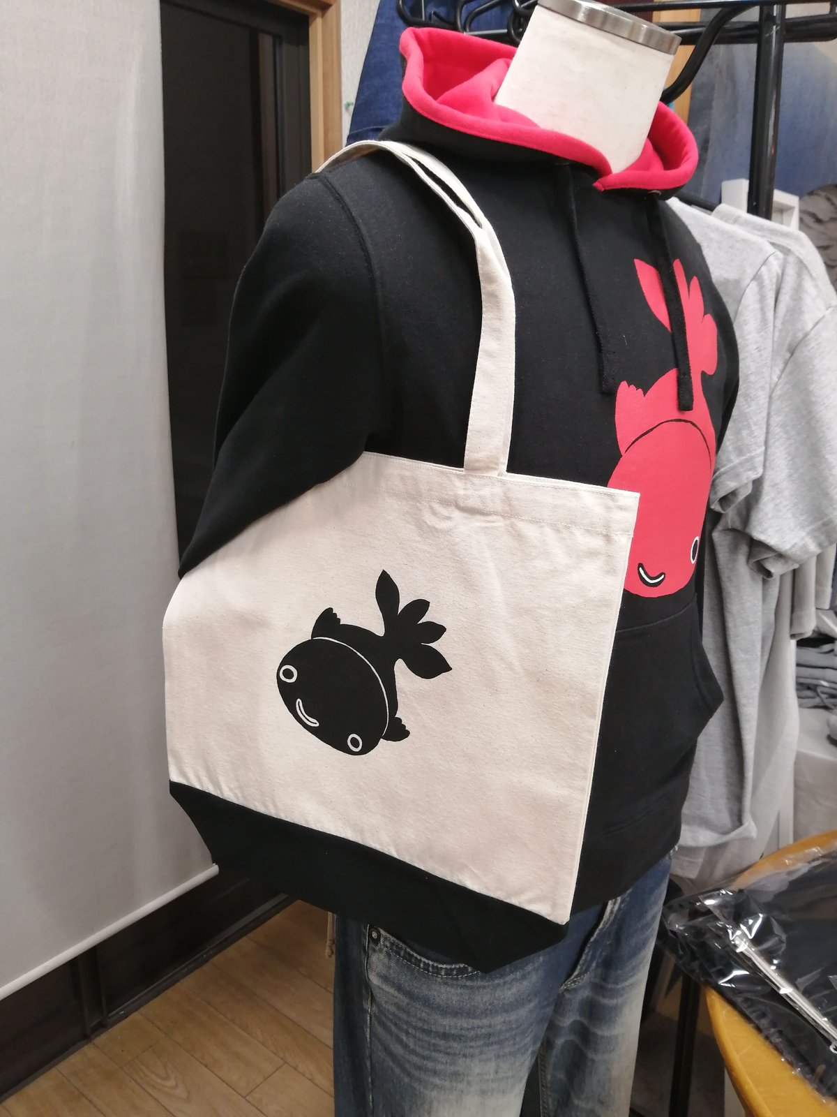 アフロさん軽量トートバッグ（ライトグレー） | 京都一ツ家