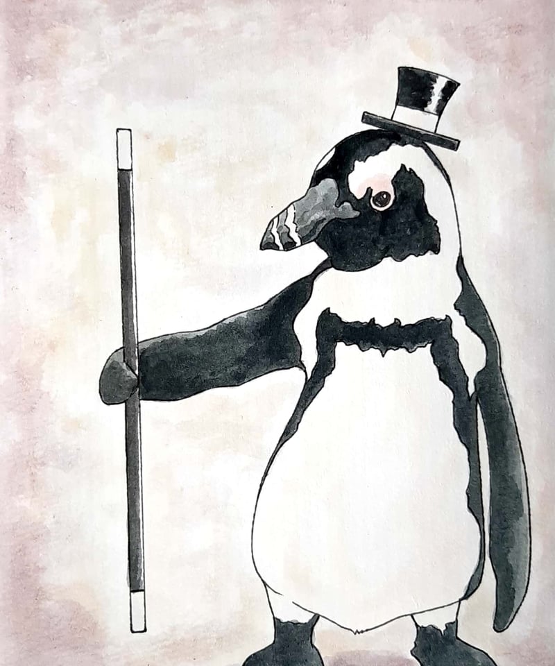 水彩画『マジシャンペンギン』 | sola-chan STORE