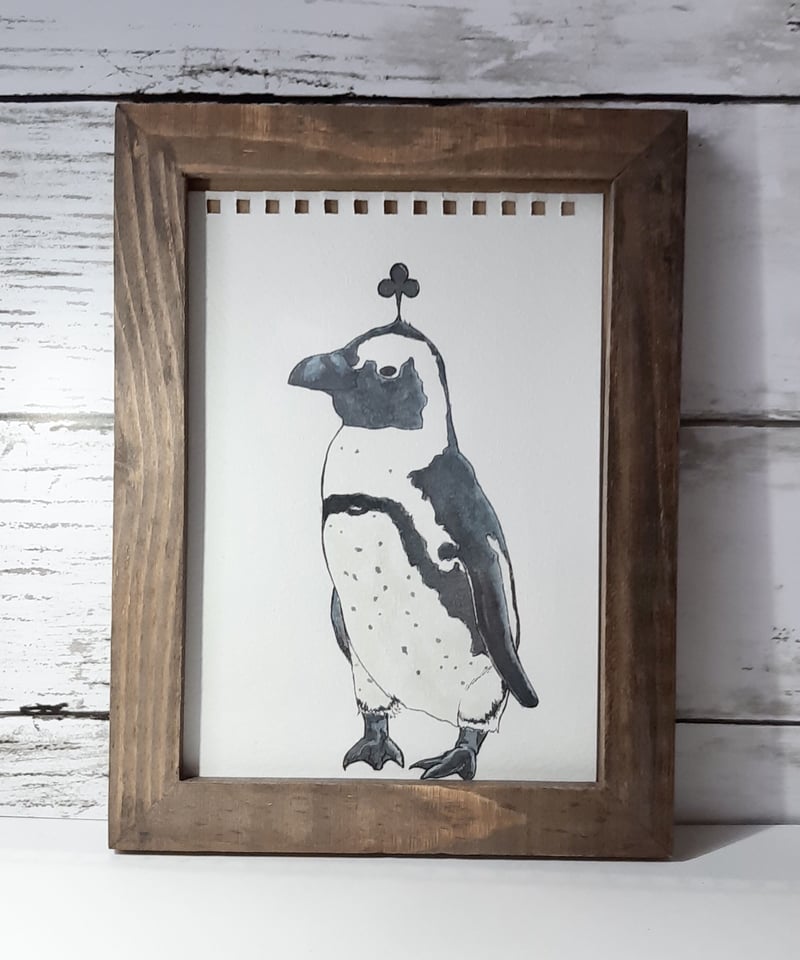 水彩画『♣️クラブが生えたペンギンさん』 | sola-chan STORE