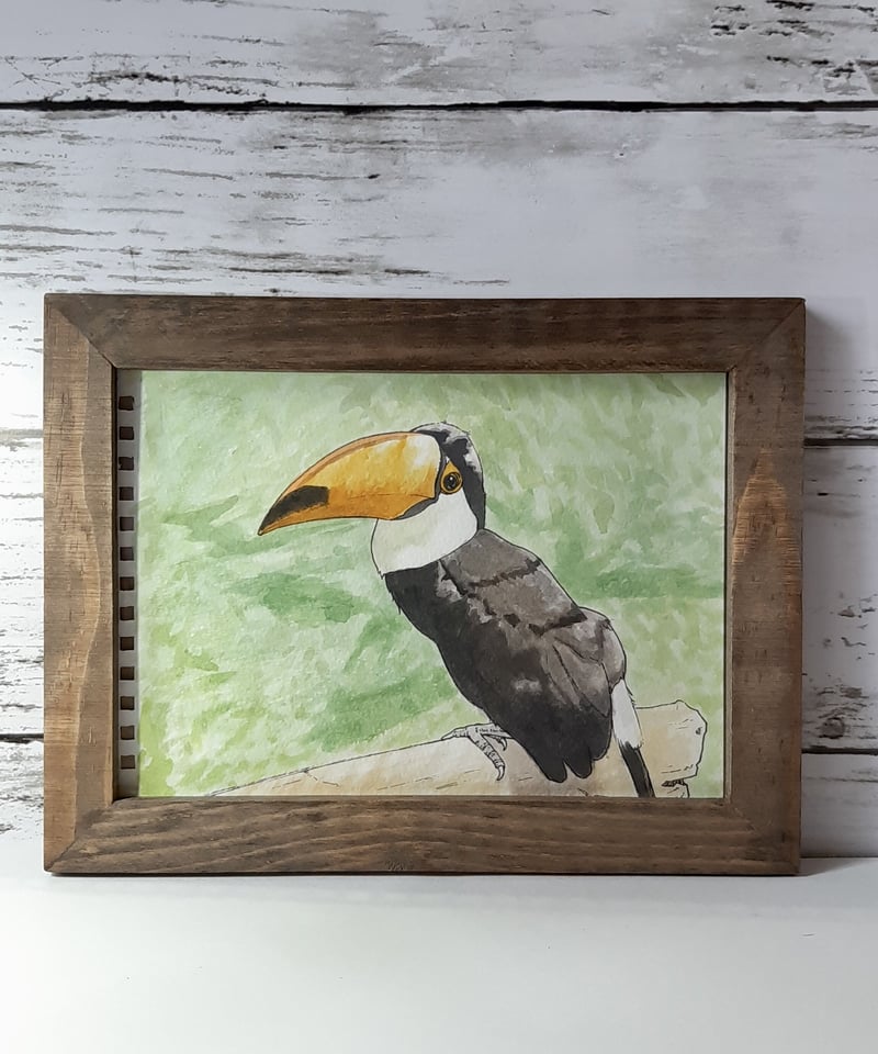 水彩画　英国式庭園　額縁付き　SHO 絵画 風景画(街並み) イギリス コッツウォルズ AONB インテリア