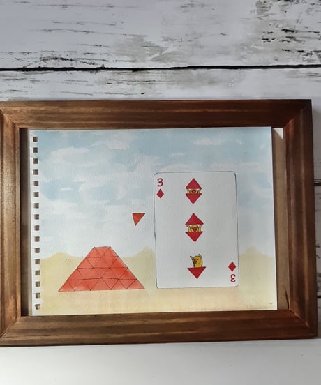 水彩画「ピラミッド建設」