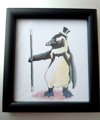 水彩画｢マジシャンペンギンさん｣ミニ色紙