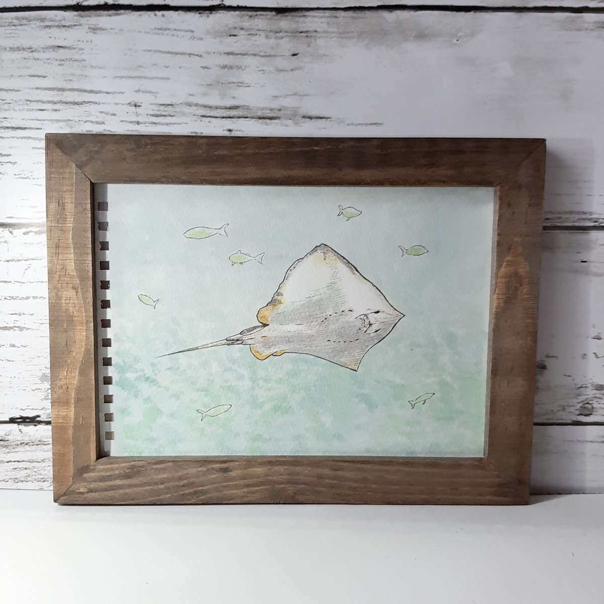 くげ じゅんこ 水彩画 サイン 額縁 付き 58×80 cm くげ じゅんこ 水彩画 サイン 額縁 付き 58×80 cm