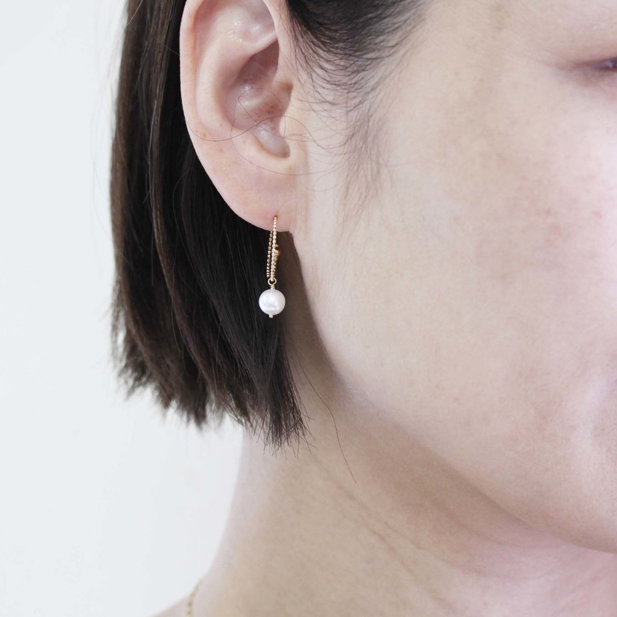 K18YG 淡水パール ピアス | erudo 