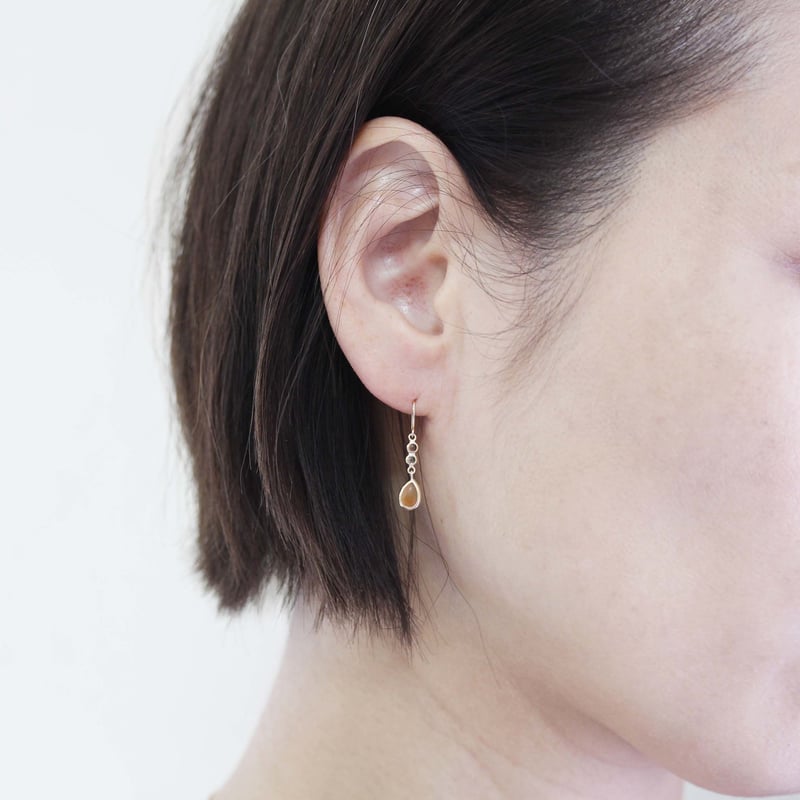 K10YG オレンジカルセドニー ピアス | erudo 