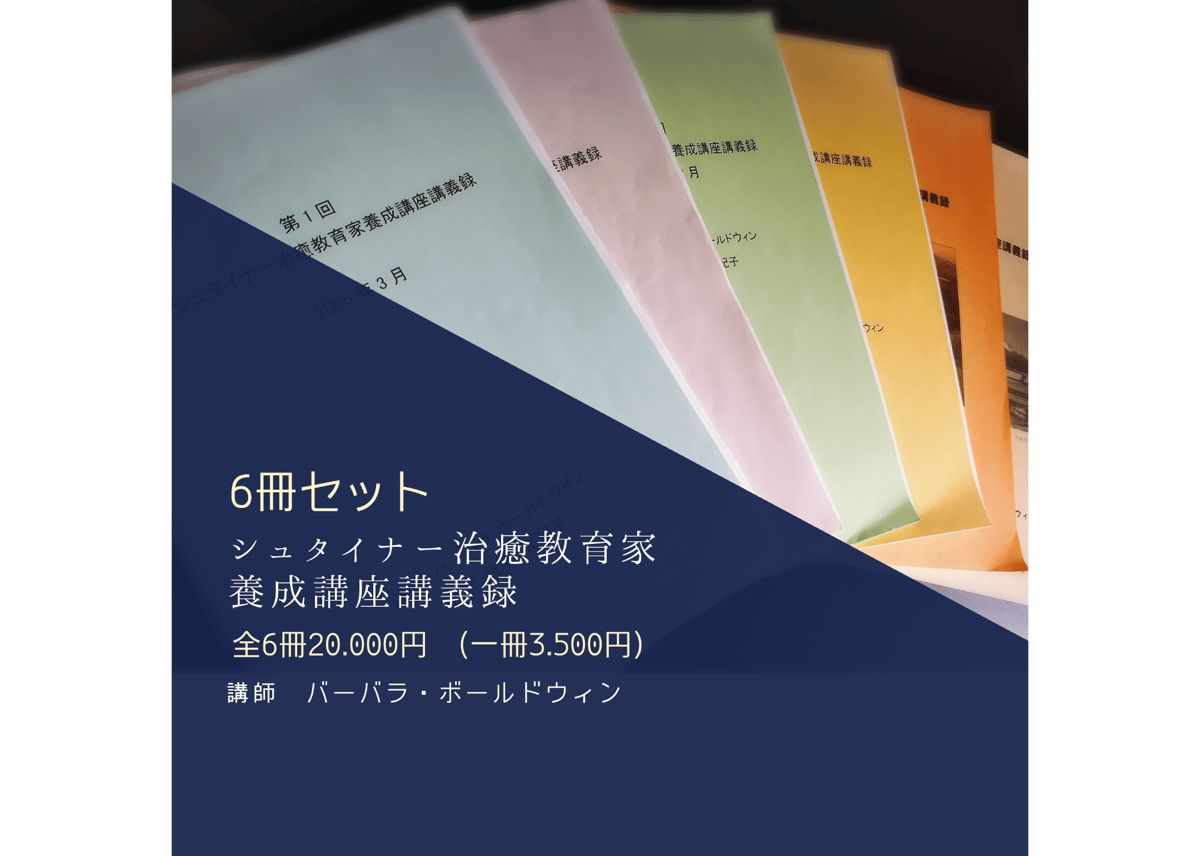 冊子各3.500円】第4回シュタイナー治癒教育家養成講座議事録