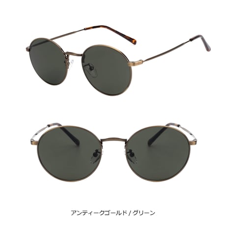 【5colors】オーバルメタル サングラス/UV99%cut/Ladies'・Men's <No.3547>PU leather case