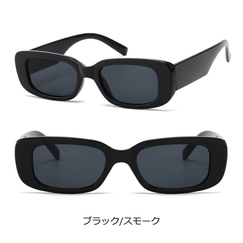 4colors】スリムスクエアサングラス/UV99%cut/Ladies'・Men's <