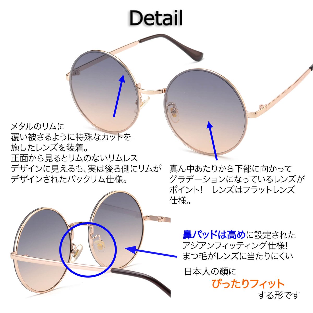 BOSS ラウンド型　グラデーションサングラス BOSS ラウンド型 グラデーションサングラス