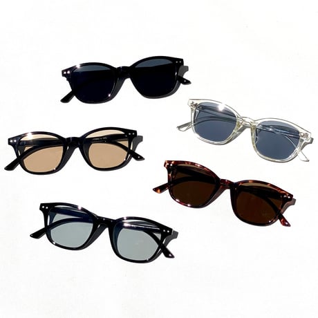 【7colors】ウェリントンフラットサングラス/UV99%cut/Ladies'・Men's  <No.2965>PU leather case