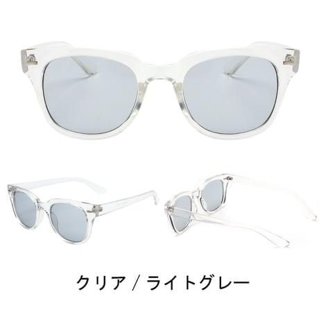 【4colors】 ウェリントンクリアフレームサングラス/UV99%cut/Ladies'・Men's <No.2853>PU leather case