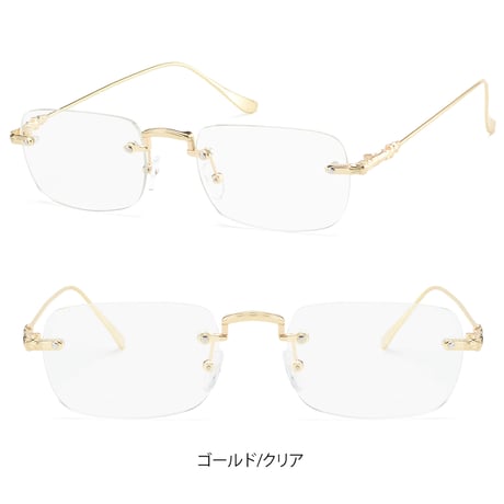 【4colors】リムレススクエアメタルメガネ・サングラス/UV99%cut/Ladies'・Men's <No.3568>PU leather case