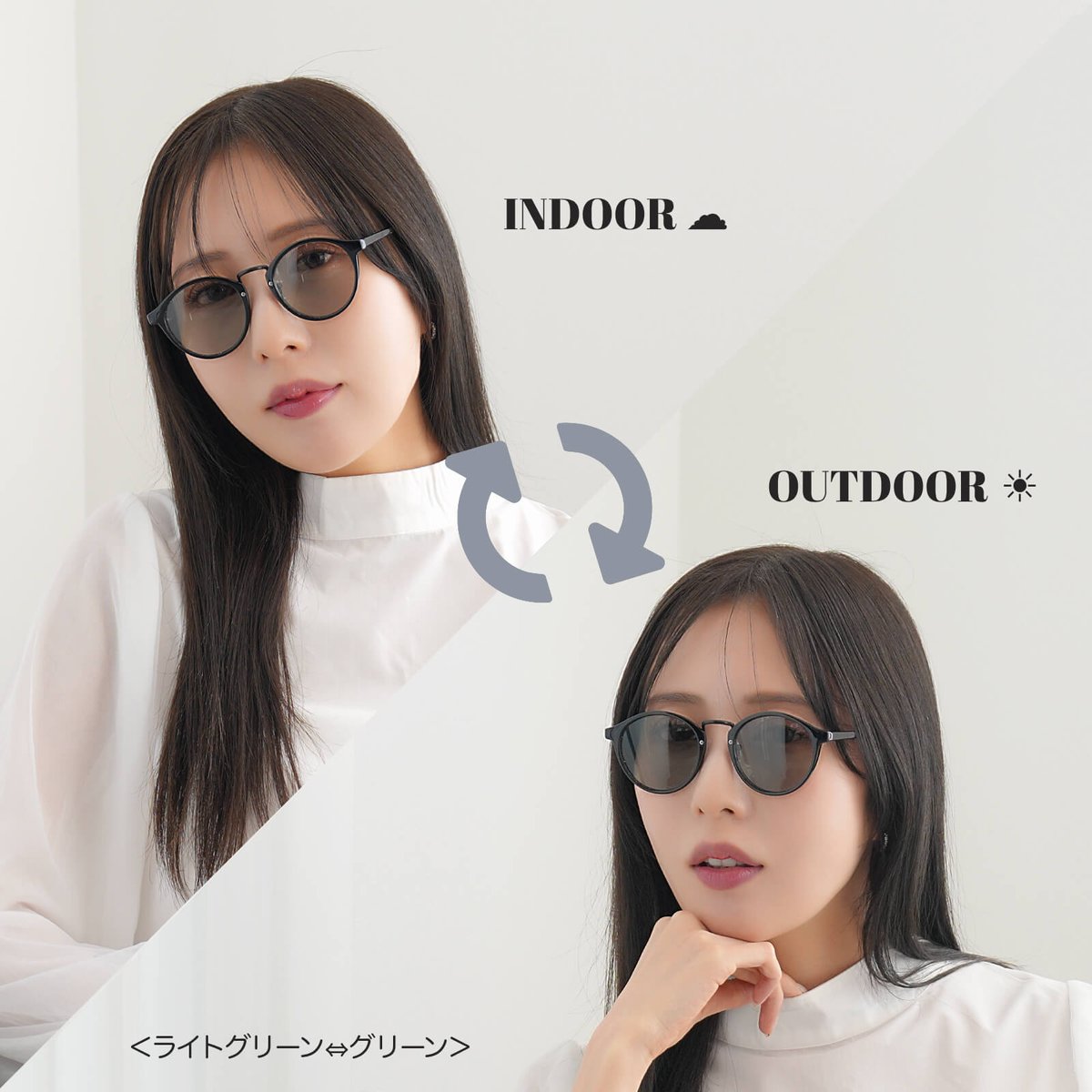 調光・偏光レンズ【5colors】ボストンサングラス/UV99%cut/Ladies'・Men