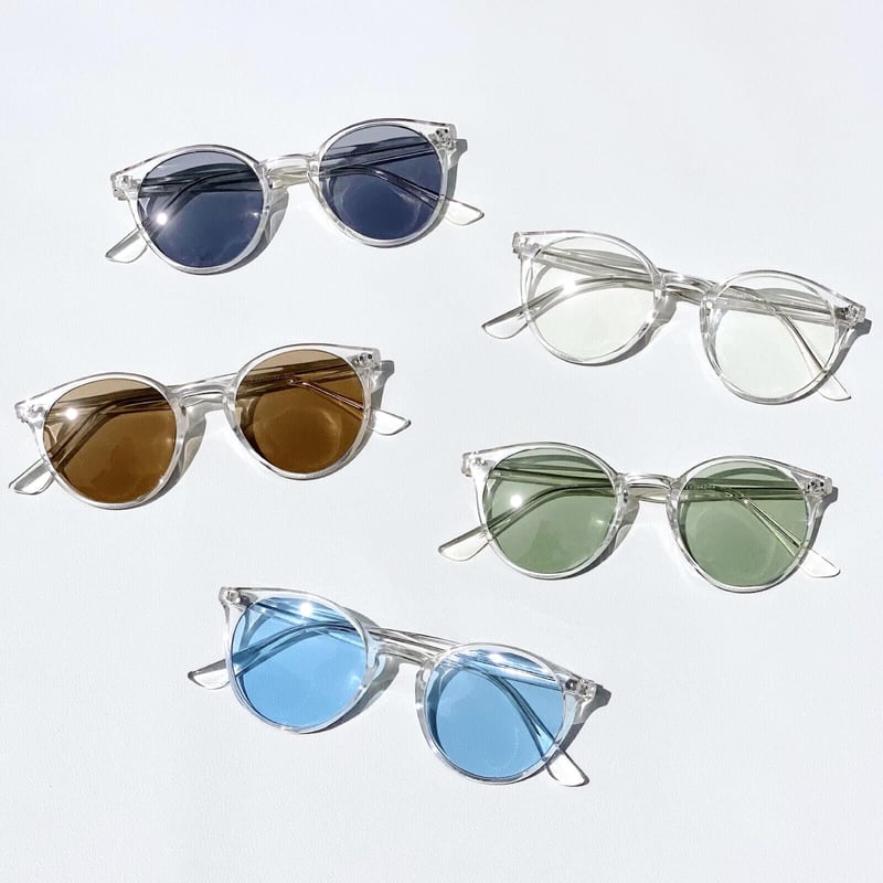 5colors】ボストンクリアフレーム サングラス/UV99%cut/Ladies'・Men