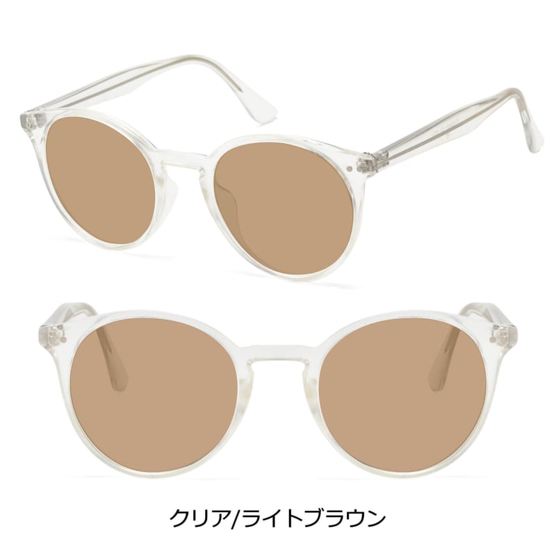 5colors】ボストンクリアフレーム サングラス/UV99%cut/Ladies