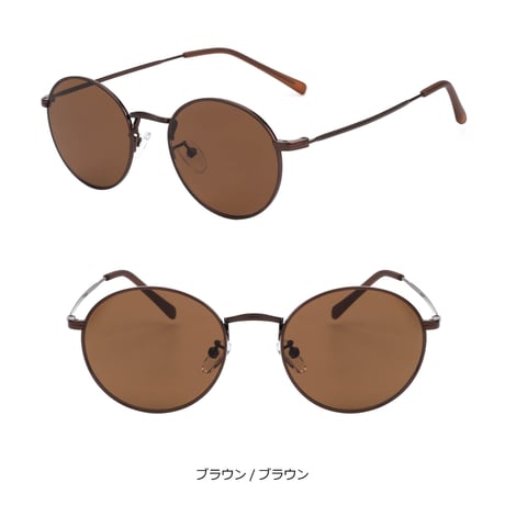 【5colors】オーバルメタル サングラス/UV99%cut/Ladies'・Men's <No.3547>PU leather case