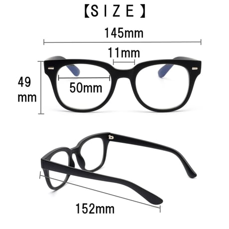 【3colors 】PC GLASS ウェリントン/ブルーライトカット/Ladies'・Men's <No.2853BL>