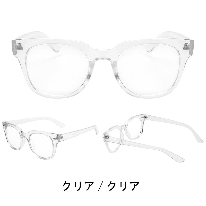 4colors】 ウェリントンクリアフレームサングラス/UV99%cut/Ladies'・M