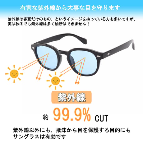 【7colors】ウェリントン サングラス/UV99%cut/Ladies'・Men's <No.2955>PU leather case