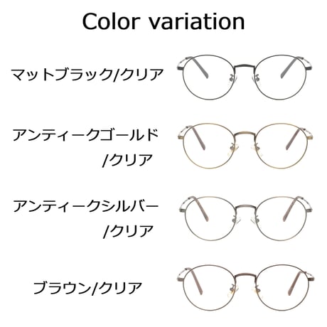 【4colors】オーバルメタル グラス/UV99%cut/Ladies'・Men's <No.3547>PU leather case