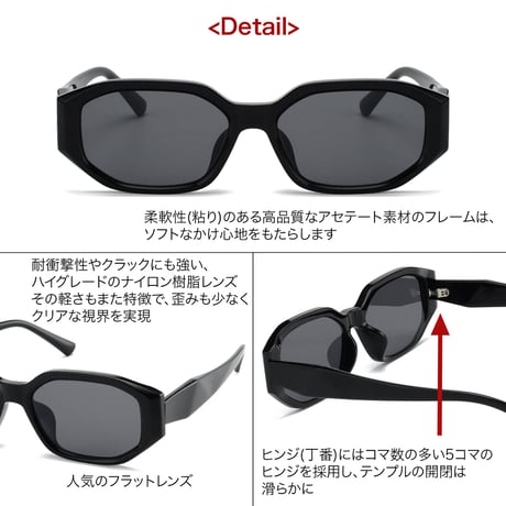 【3colors】<High Grade Series>アセテートフレーム ワイドスクエアサングラス<No.8503>PU leather case