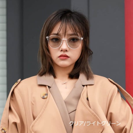 【5colors】ボストンクリアフレーム サングラス/UV99%cut/Ladies'・Men's<No.2942>PU leather case
