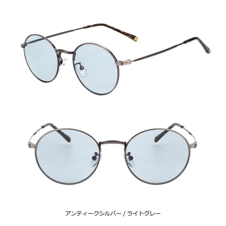 【5colors】オーバルメタル サングラス/UV99%cut/Ladies'・Men's <No.3547>PU leather case