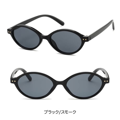 【5colors】レトロオーバルサングラス・グラス/UV99%cut/Ladies'・Men’s<No.2976>PU leather case