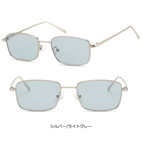【4colors】スクエアメタルサングラス・グラス/UV99%cut/Ladies'・Men’s<No.3571>