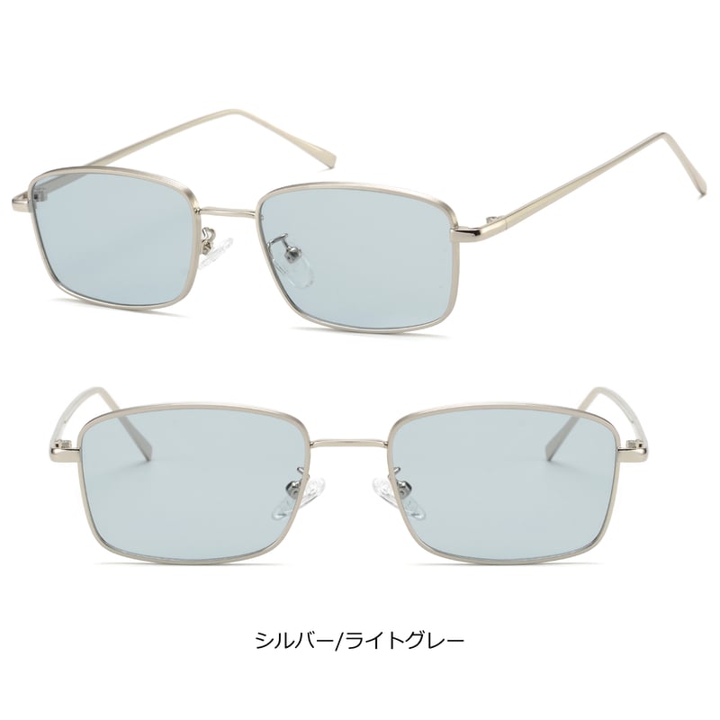 4colors】スクエアメタルサングラス・グラス/UV99%cut/Ladies'・Men'