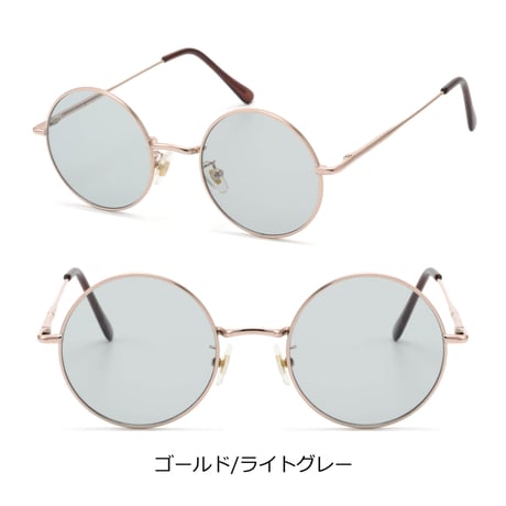 【7colors】ラウンドメタルサングラス/UV99%cut/Ladies'・Men's  <No.3519>PU leather case