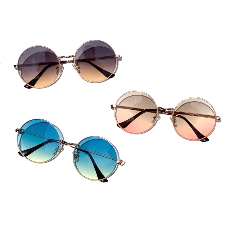 3colors】ビッグラウンドグラデーションサングラス/UV99%cut 3colors】ビッグラウンドグラデーションサングラス/UV99%cut