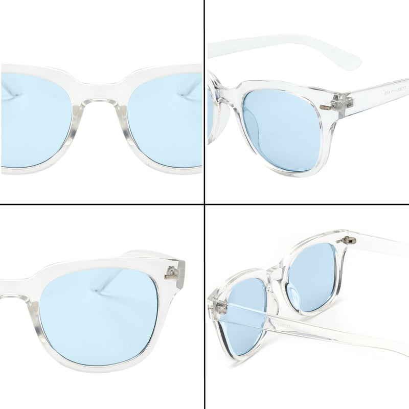 4colors】 ウェリントンクリアフレームサングラス/UV99%cut/Ladies'・M