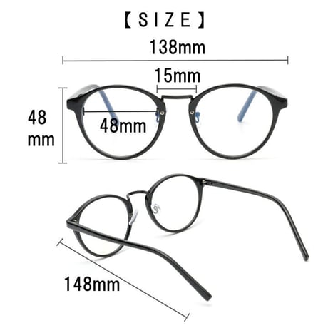 【6colors】PC GLASS ボストン/ブルーライトカット/Ladies'・Men's <No.2854BL>