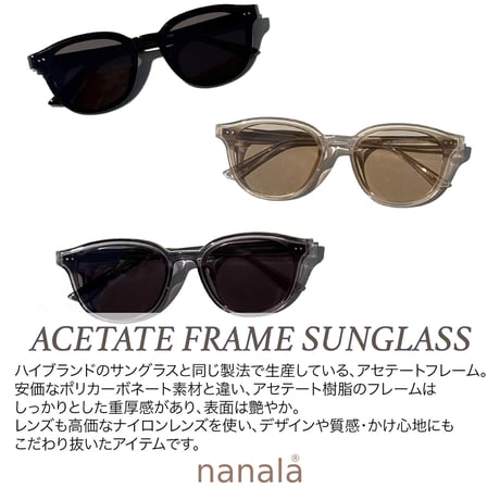 【3colors】<High Grade Series>アセテートフレーム スムーススクエアサングラス<No.8505>PU leather case