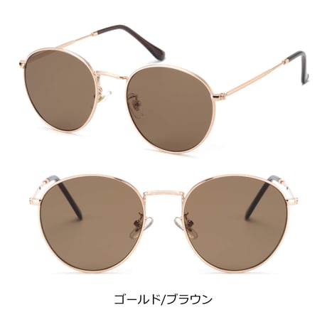 【7colors】メタルボストンサングラス/UV99%cut/Ladies'・Men's  <No.3563>PU leather case