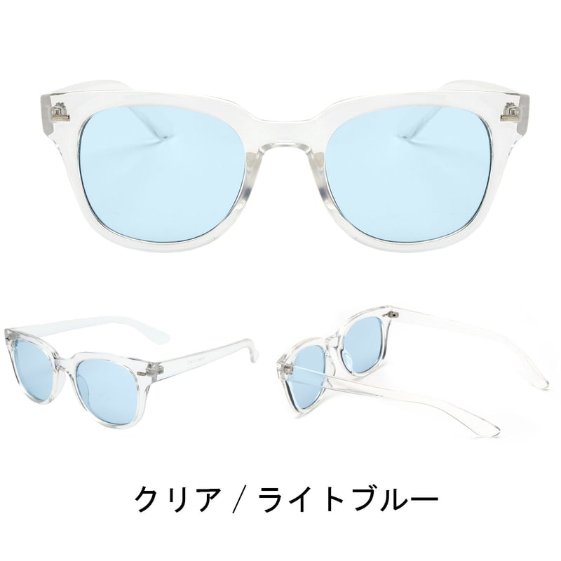 4colors】 ウェリントンクリアフレームサングラス/UV99%cut/Ladies'・M