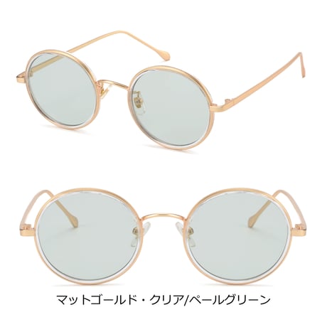 【8colors】インナーリムラウンドフレームカラーサングラス・メガネ/UV99%cut/Ladies'・Men's  <No.3567>PU leather case
