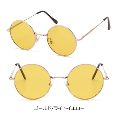 【7colors】ラウンドメタルサングラス/UV99%cut/Ladies'・Men's  <No.3519>PU leather case