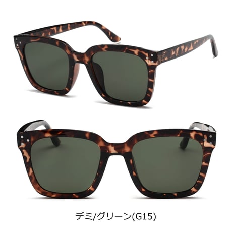 【7colors】ワイドスクエアサングラス/UV99%cut/Ladies'・Men's  <No.2964>PU leather case