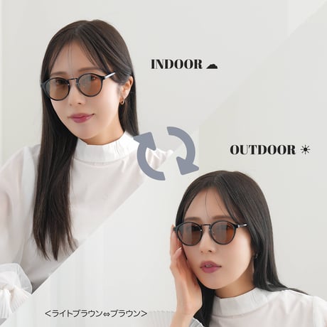 調光・偏光レンズ【5colors】ボストンサングラス/UV99%cut/Ladies'・Men's<No.2854PH>PU leather case