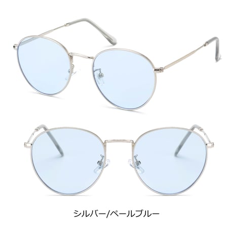 【7colors】メタルボストンサングラス/UV99%cut/Ladies'・Men's  <No.3563>PU leather case