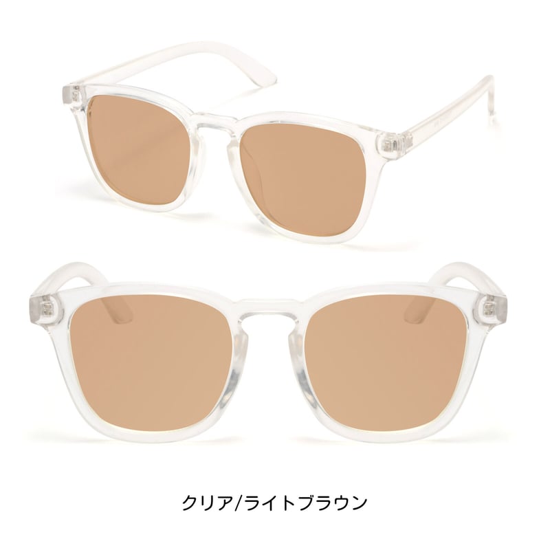 4colors】スクエアクリアフレームサングラス/UV99%cut/Ladies'・Men'