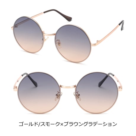 【3colors】ビッグラウンドグラデーションサングラス/UV99%cut/Ladies'・Men's  <No.3565>PU leather case