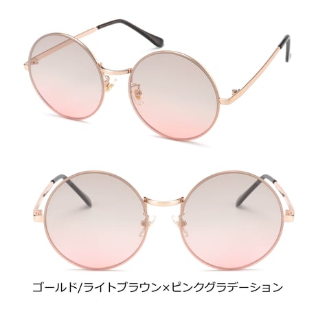 【3colors】ビッグラウンドグラデーションサングラス/UV99%cut/Ladies'・Men's  <No.3565>PU leather case