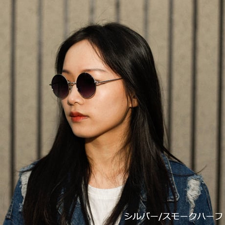【7colors】ラウンドメタルサングラス/UV99%cut/Ladies'・Men's  <No.3519>PU leather case