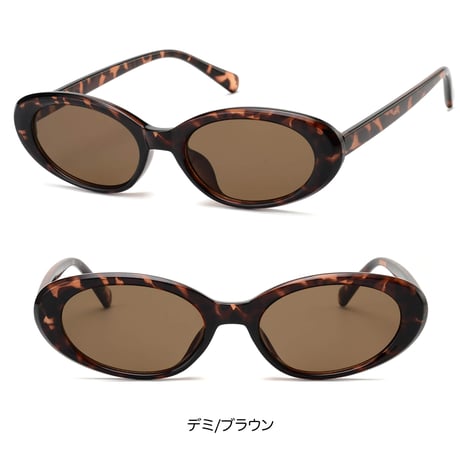 【3colors】オーバルスリムサングラス/UV99%cut/Ladies'・Men’s<No.2977>PU leather case