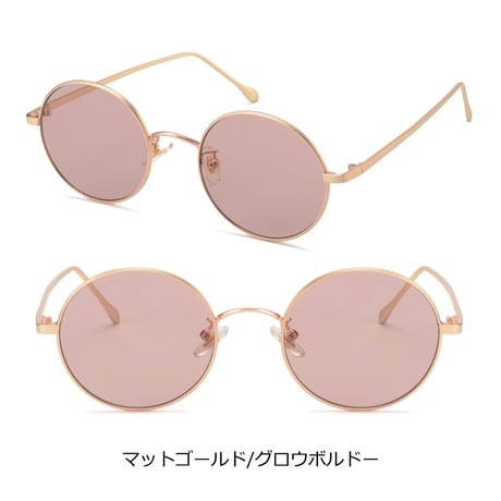 【7colors】メタルラウンドフレームカラーサングラス・メガネ/UV99%cut/Ladies'・Men's  <No.3566>PU leather case