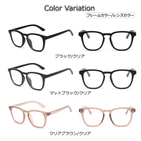 【3colors】スクエアフレームグラス/UV99%cut/Ladies'・Men's <No.2958>PU leather case
