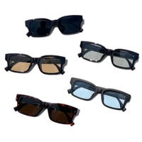 【5colors】スリムスクエアサングラス/UV99%cut/Ladies'・Men's  <No.2969>PU leather case